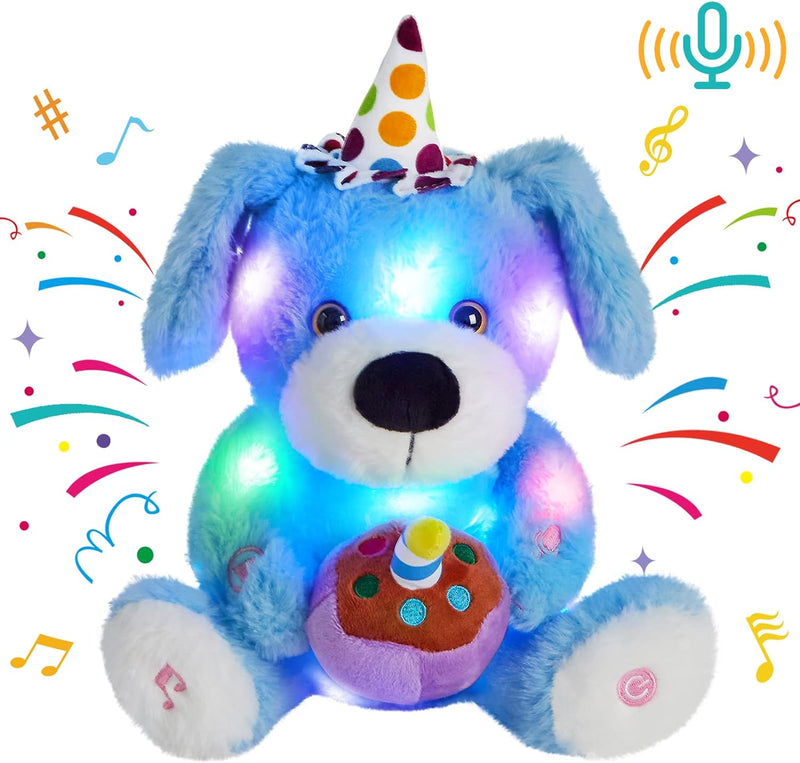 בובת כלב יום הולדת מנגנת עם תאורה